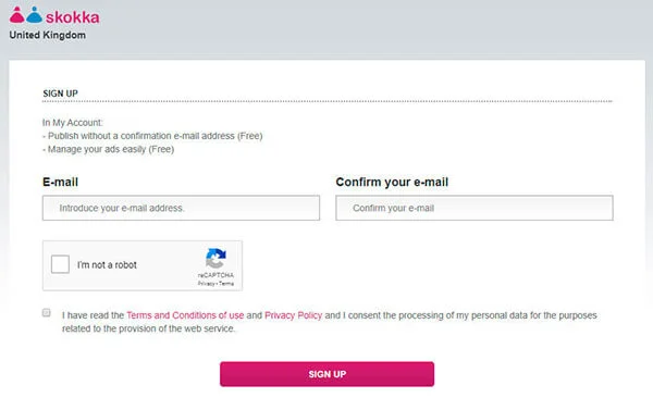Skokka.com Registration